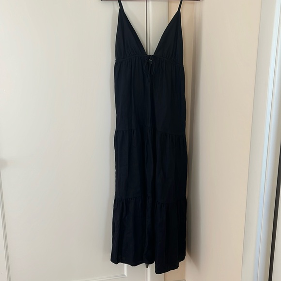 Reformation Odella Linen Dress Black Large - Picture 2 of 9